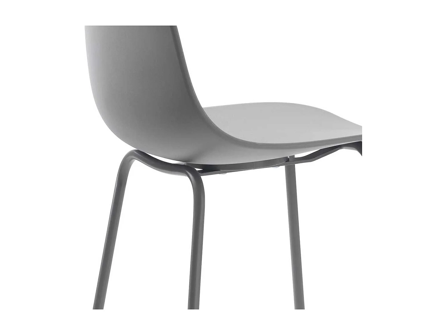 Kunststoff Barstühle in Grau 4-Fuß Gestell aus Metall (2er Set)