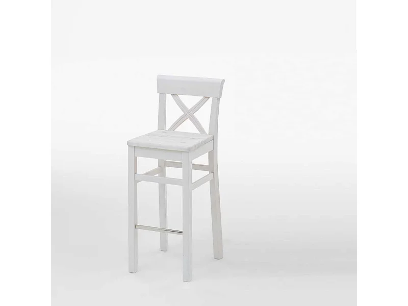 Tresenhocker in Weiß Lehne