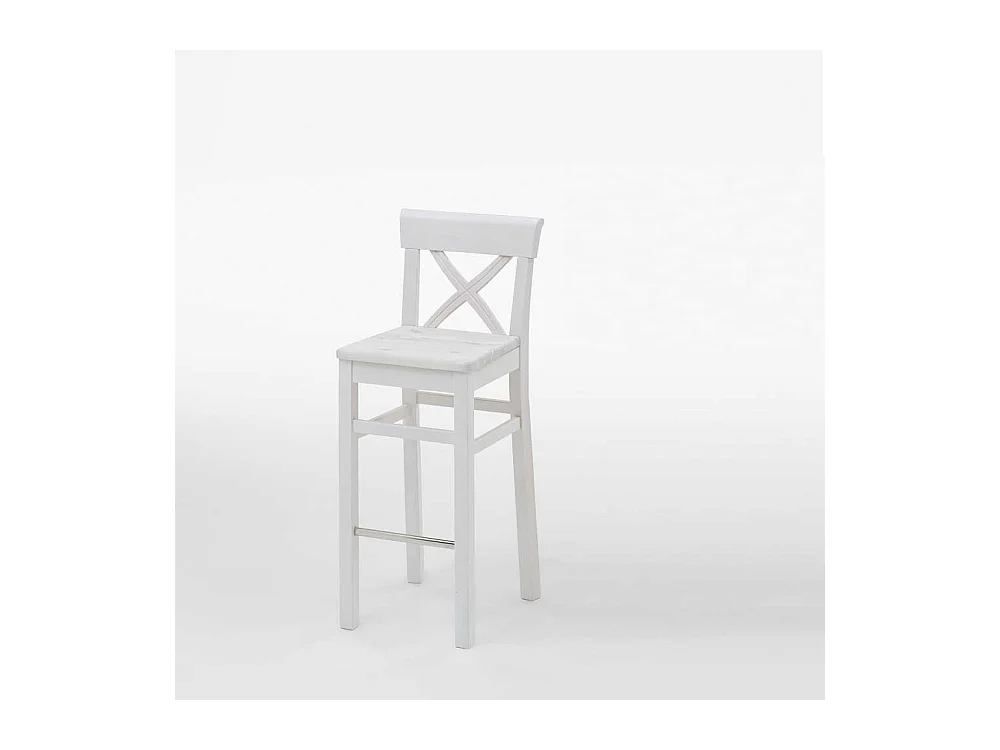 Tresenhocker in Weiß Lehne