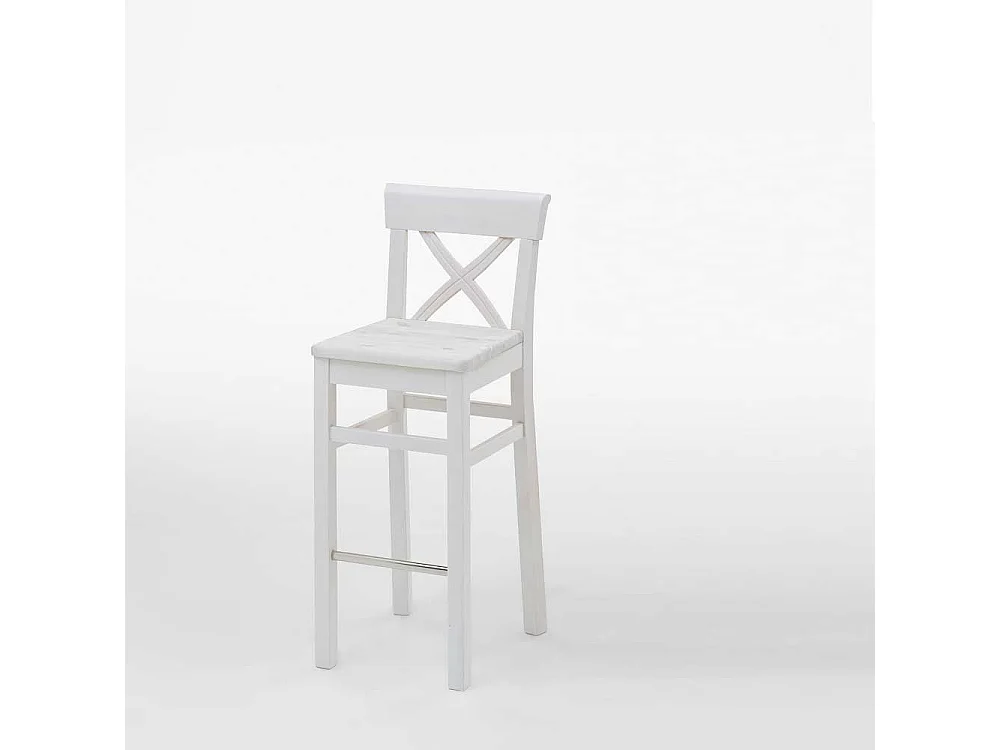 Tresenhocker in Weiß Lehne