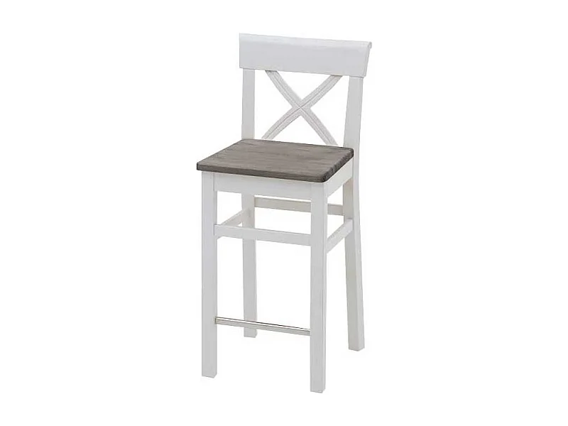 Barstuhl in Weiß Grau Landhausstil