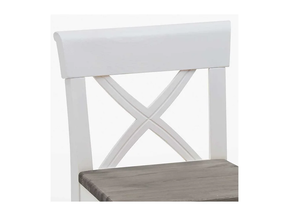 Barstuhl in Weiß Grau Landhausstil