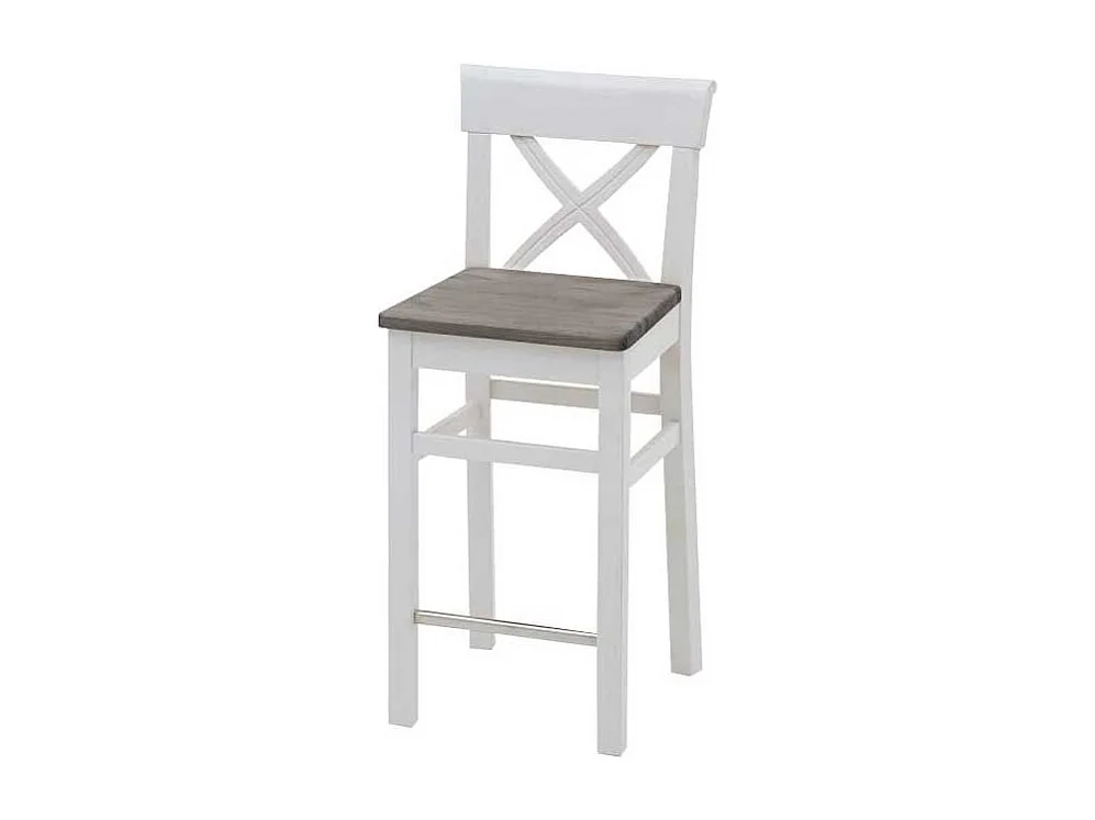 Barstuhl in Weiß Grau Landhausstil