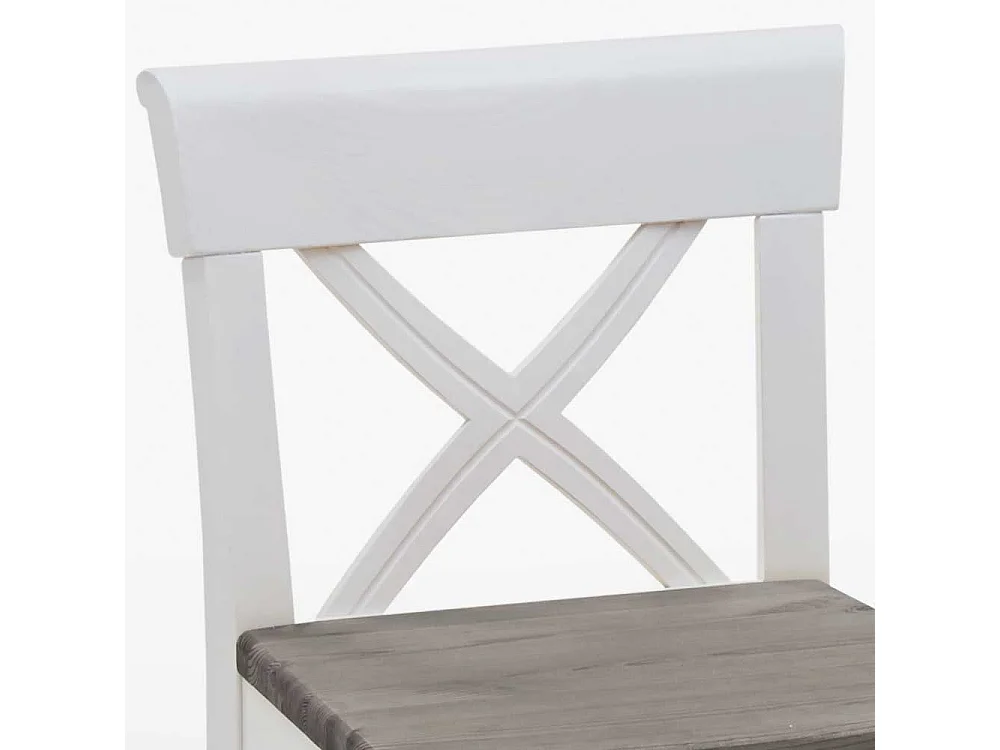 Barstuhl in Weiß Grau Landhausstil