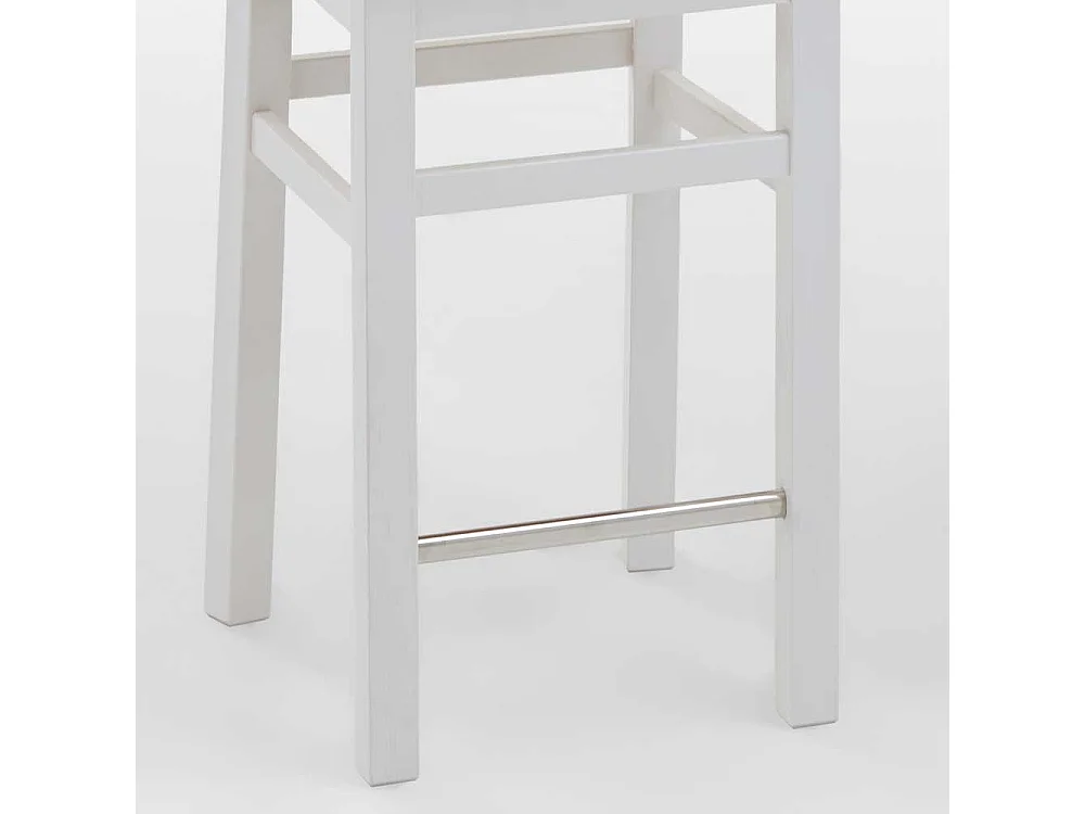 Barstuhl in Weiß Grau Landhausstil