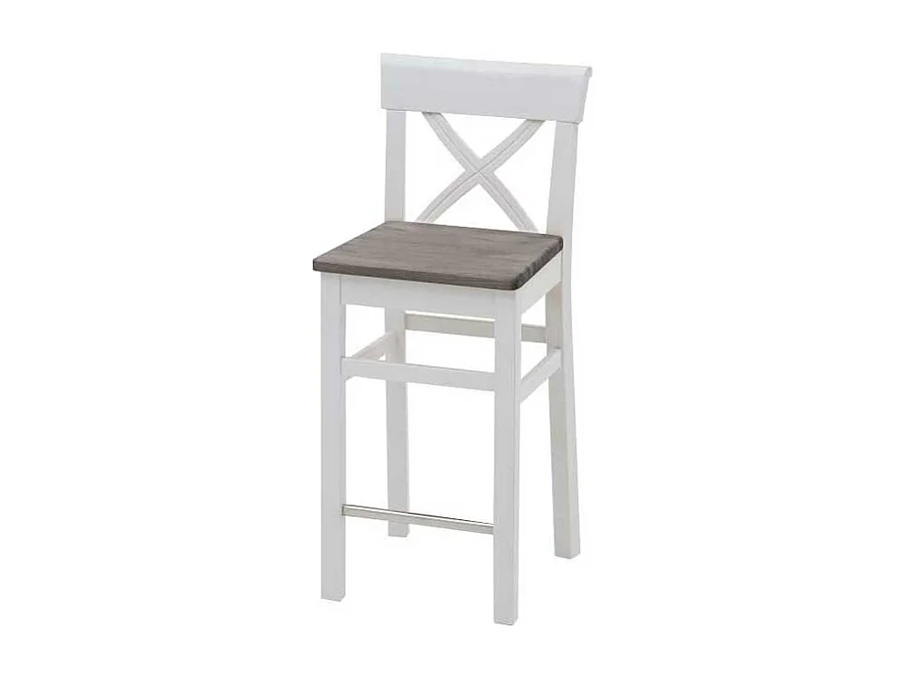 Barstuhl in Weiß Grau Landhausstil