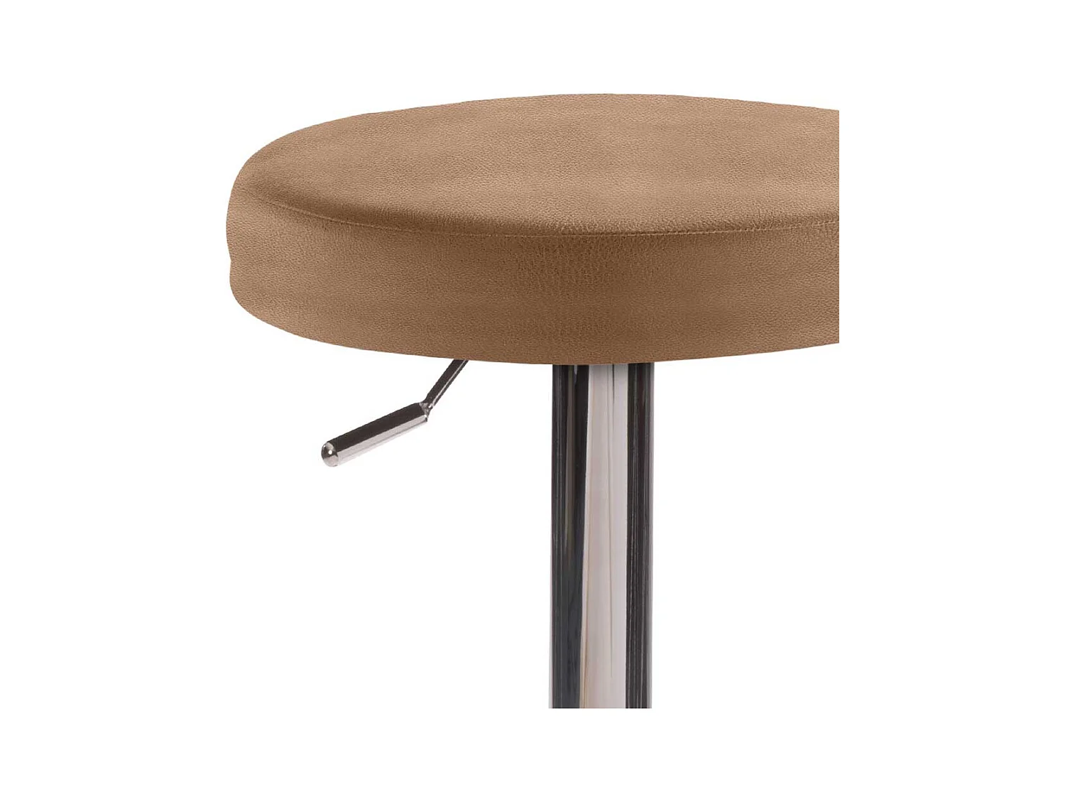 Drehbarer Barhocker mit hellbraunem Microfaser Bezug Made in Germany