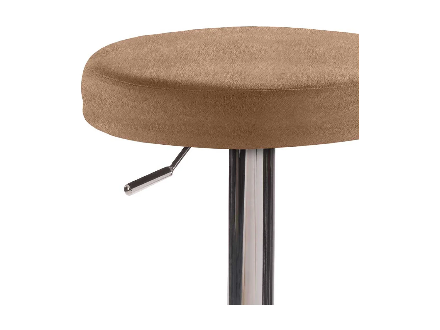 Drehbarer Barhocker mit hellbraunem Microfaser Bezug Made in Germany