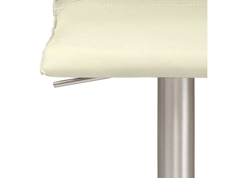 Barhocker Höhenverstellbar aus Echtleder Tellerfuß in Chrom gebürstet