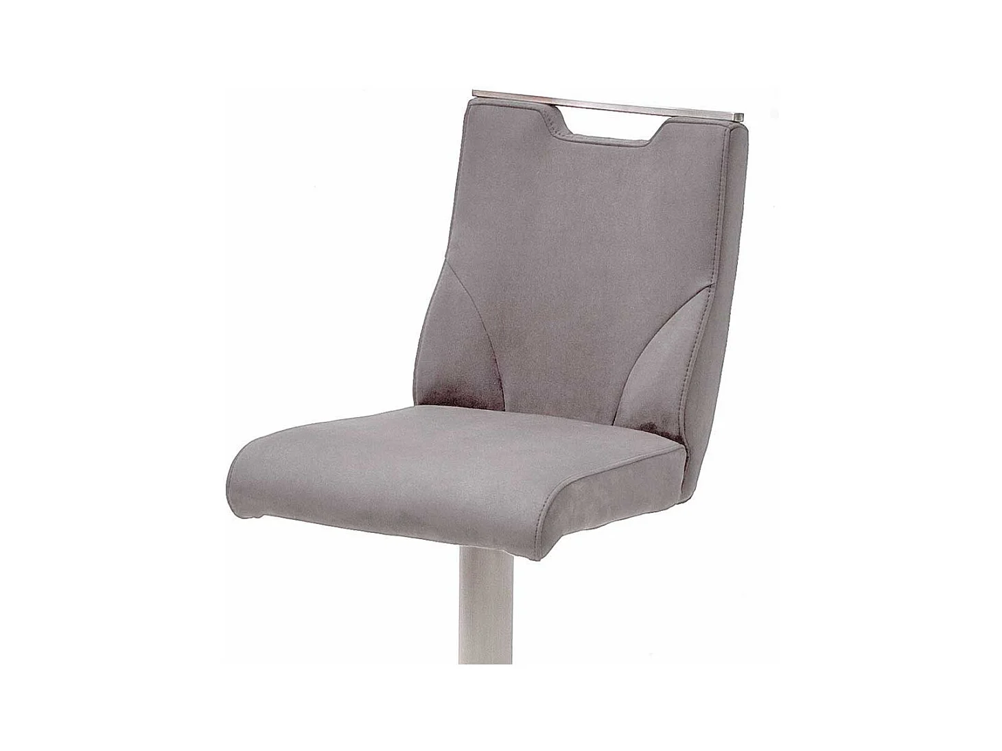 Barstuhl in Hellgrau Kunstleder Rückenlehne