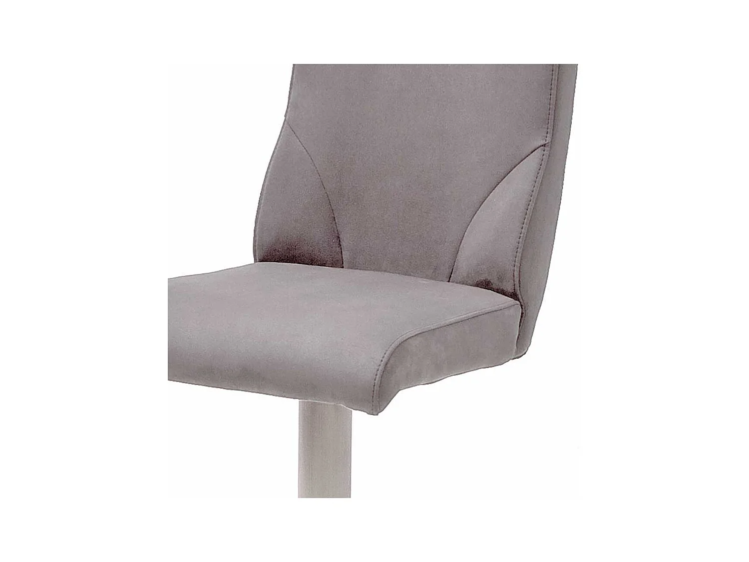 Barstuhl in Hellgrau Kunstleder Rückenlehne