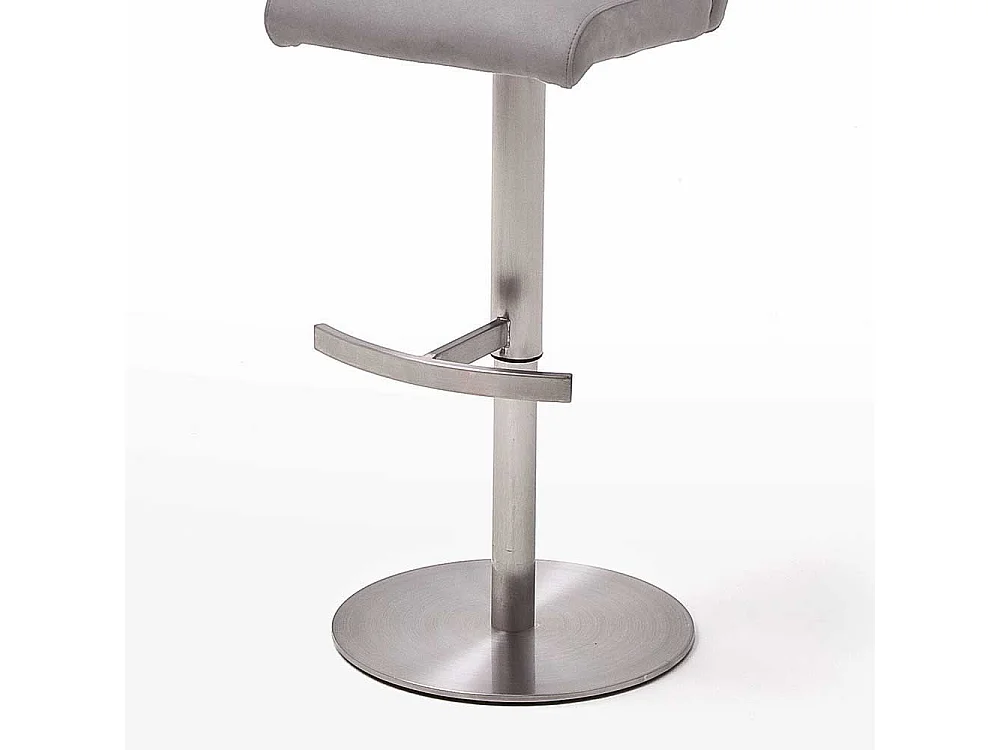 Barstuhl in Hellgrau Kunstleder Rückenlehne