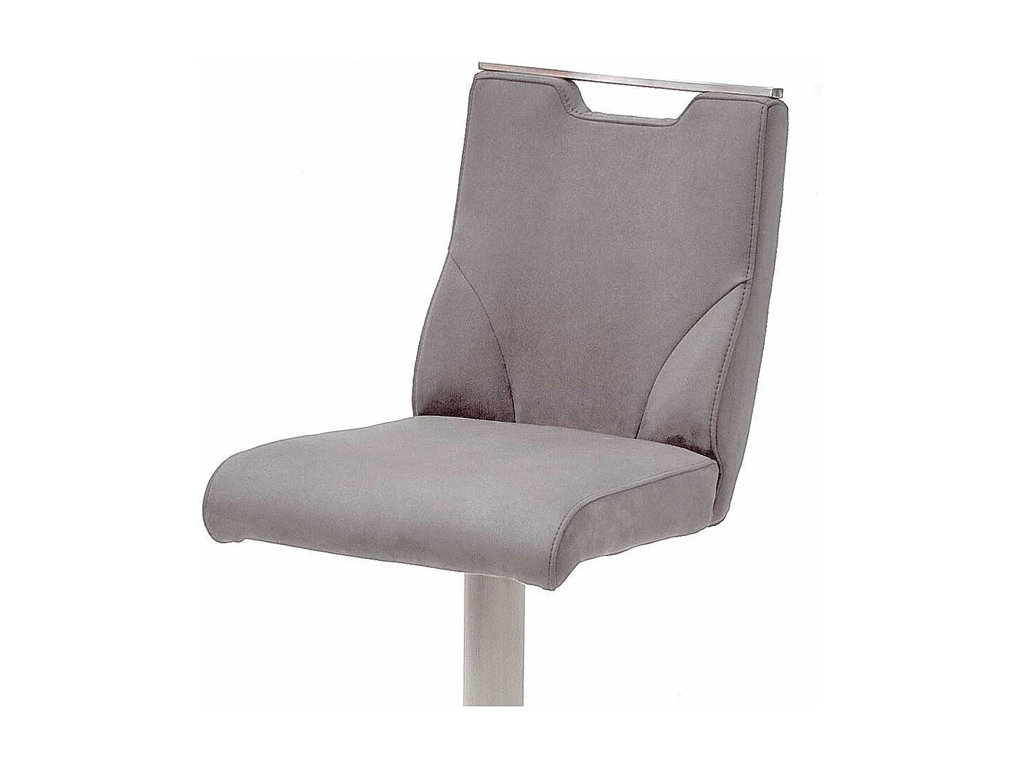 Barstuhl in Hellgrau Kunstleder Rückenlehne