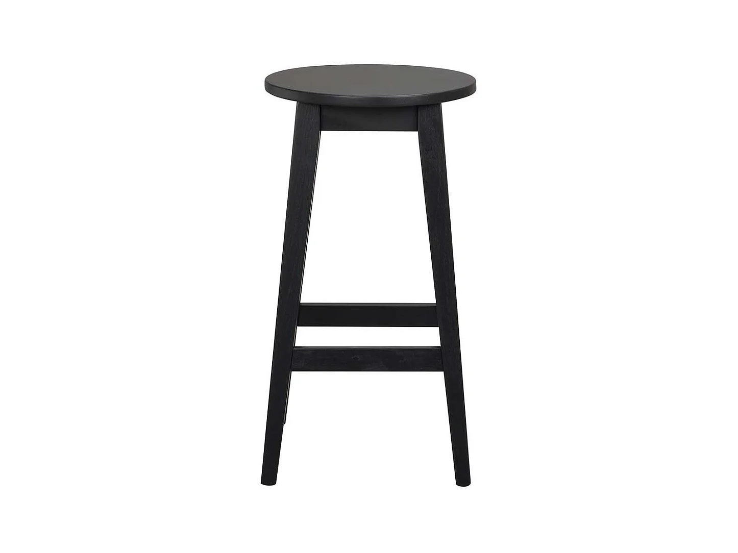 Runde Barhocker aus Eiche Massivholz schwarz lackiert (2er Set)