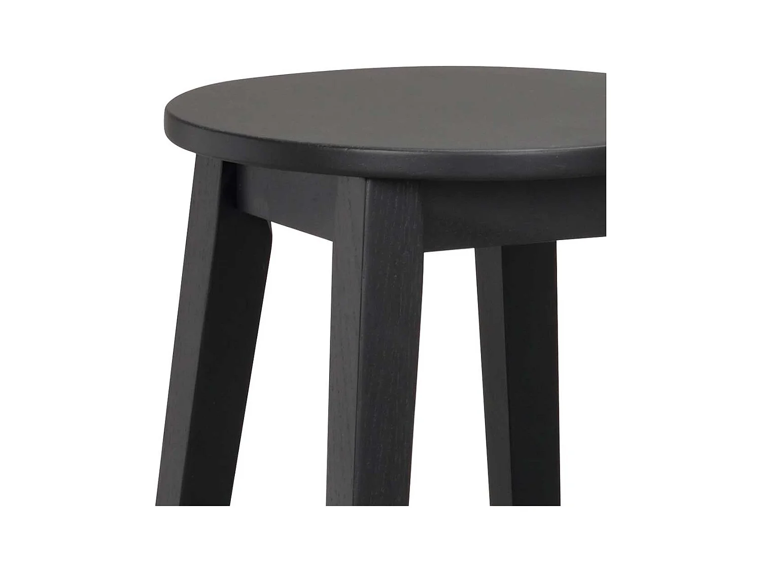 Runde Barhocker aus Eiche Massivholz schwarz lackiert (2er Set)