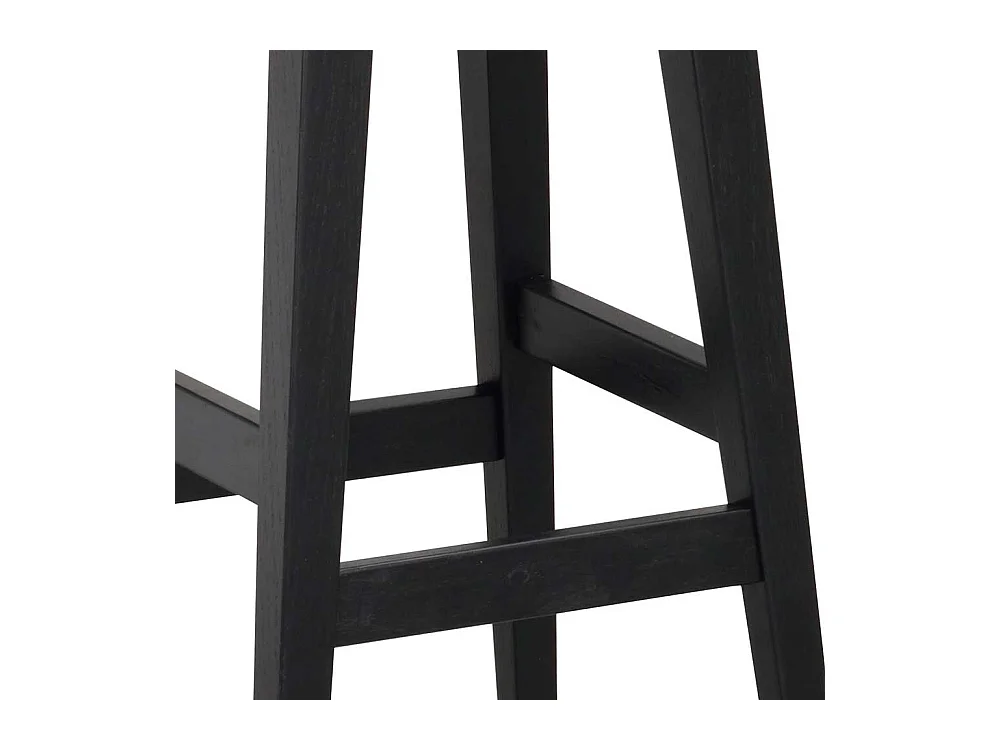 Runde Barhocker aus Eiche Massivholz schwarz lackiert (2er Set)