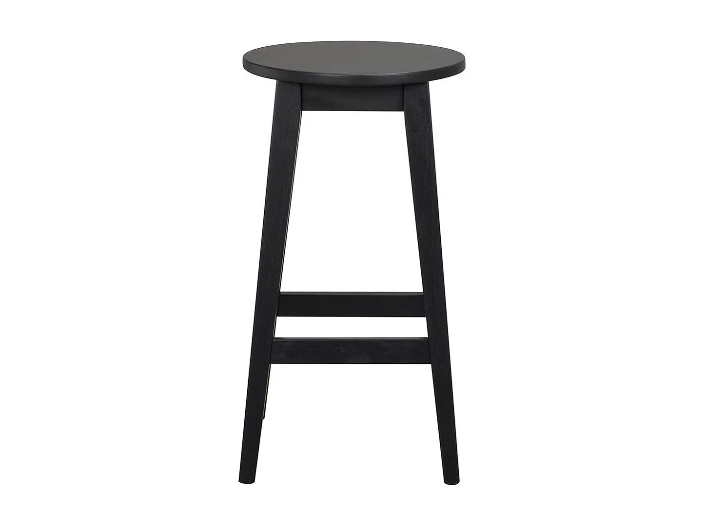 Runde Barhocker aus Eiche Massivholz schwarz lackiert (2er Set)