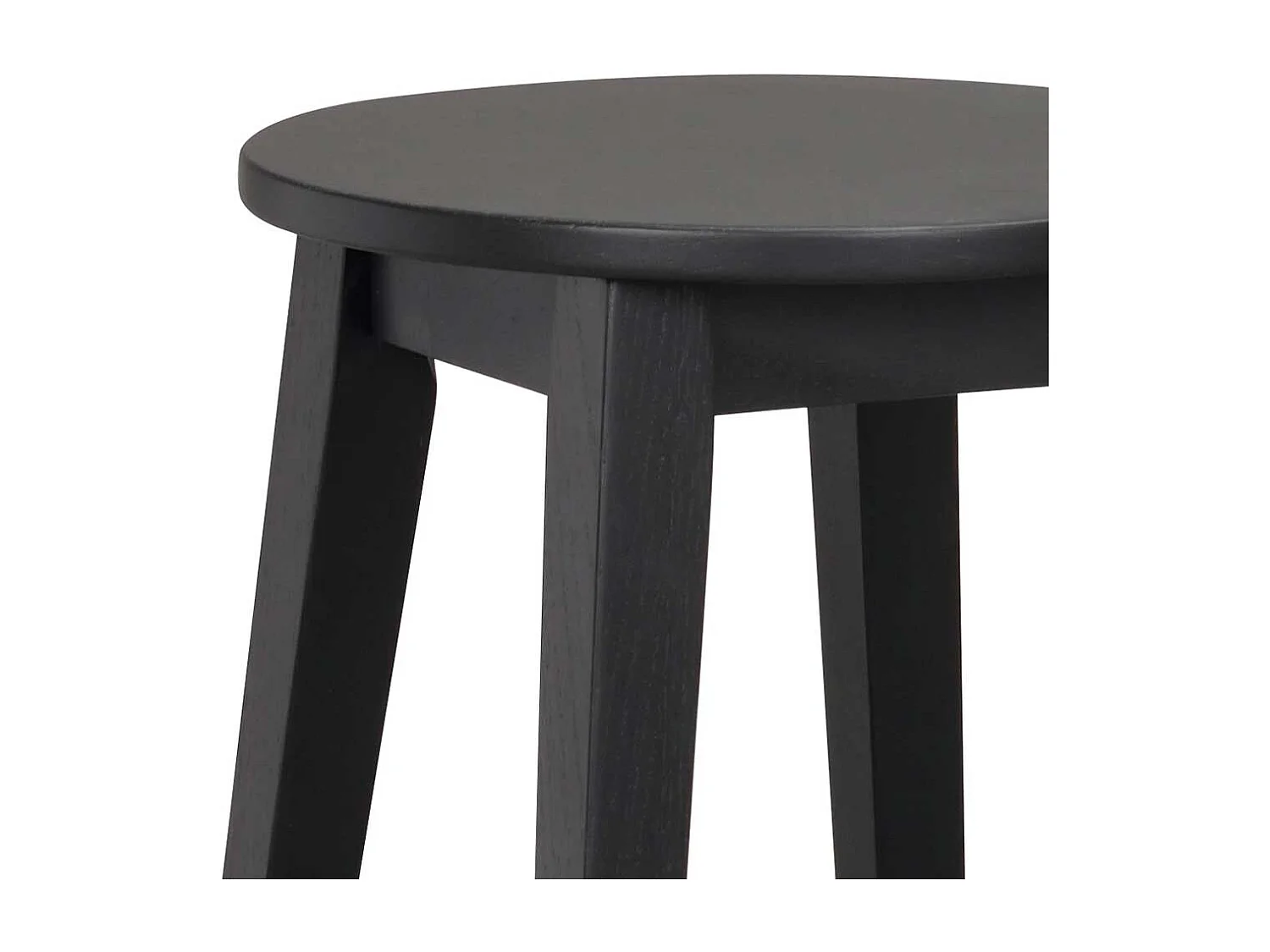 Runde Barhocker aus Eiche Massivholz schwarz lackiert (2er Set)