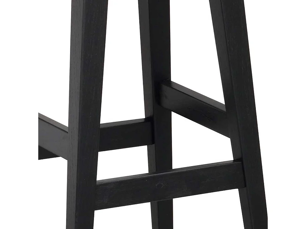 Runde Barhocker aus Eiche Massivholz schwarz lackiert (2er Set)