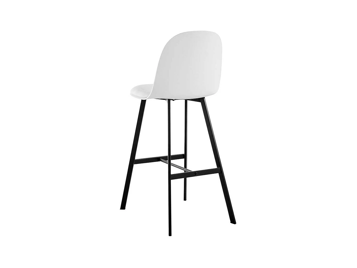 Hochhocker in Weiß und Schwarz Vierfußgestell aus Metall (2er Set)