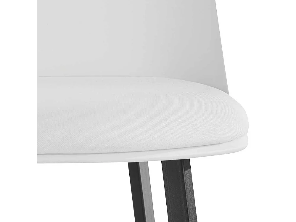 Hochhocker in Weiß und Schwarz Vierfußgestell aus Metall (2er Set)