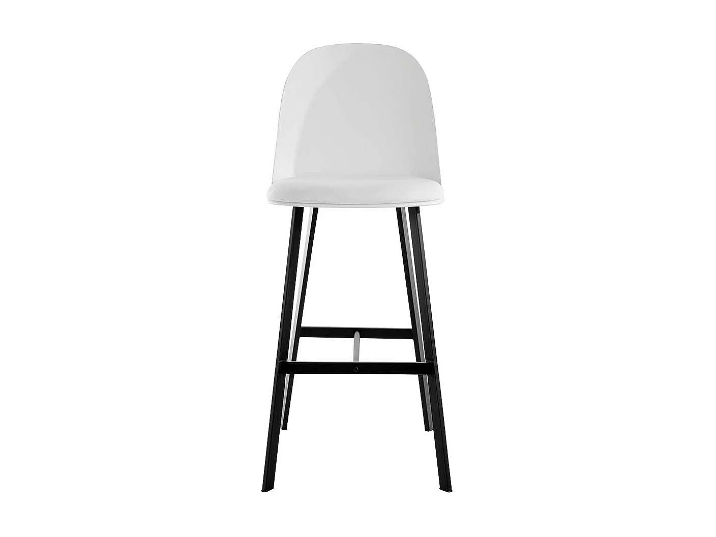 Hochhocker in Weiß und Schwarz Vierfußgestell aus Metall (2er Set)