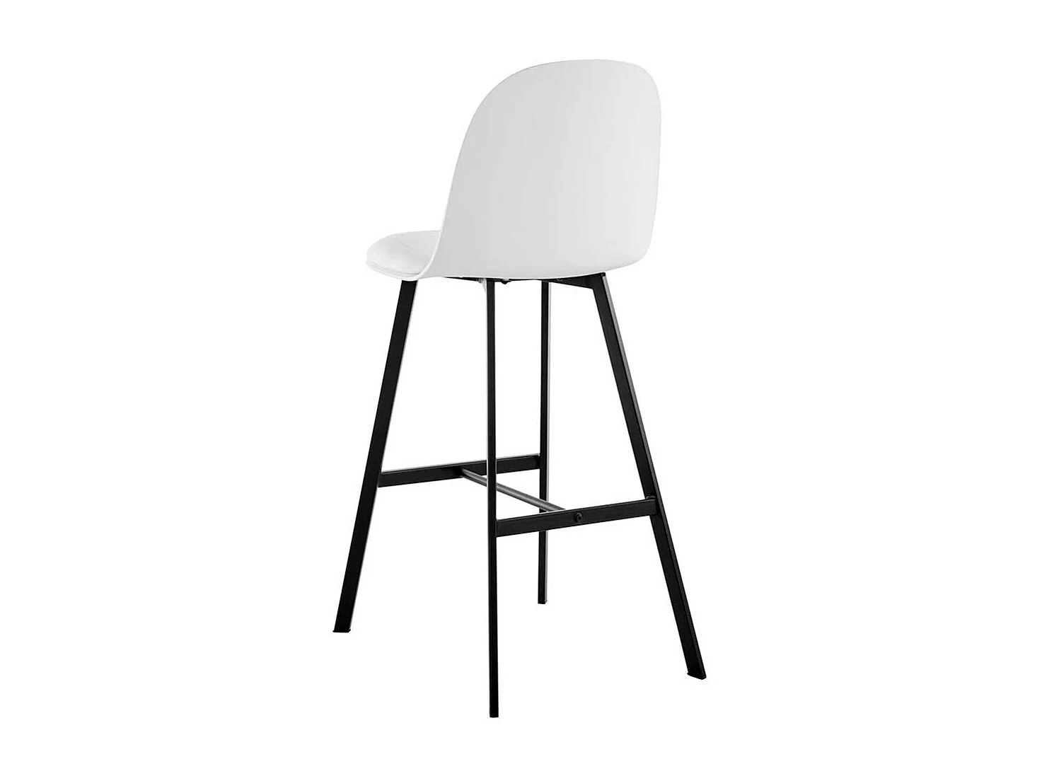Hochhocker in Weiß und Schwarz Vierfußgestell aus Metall (2er Set)