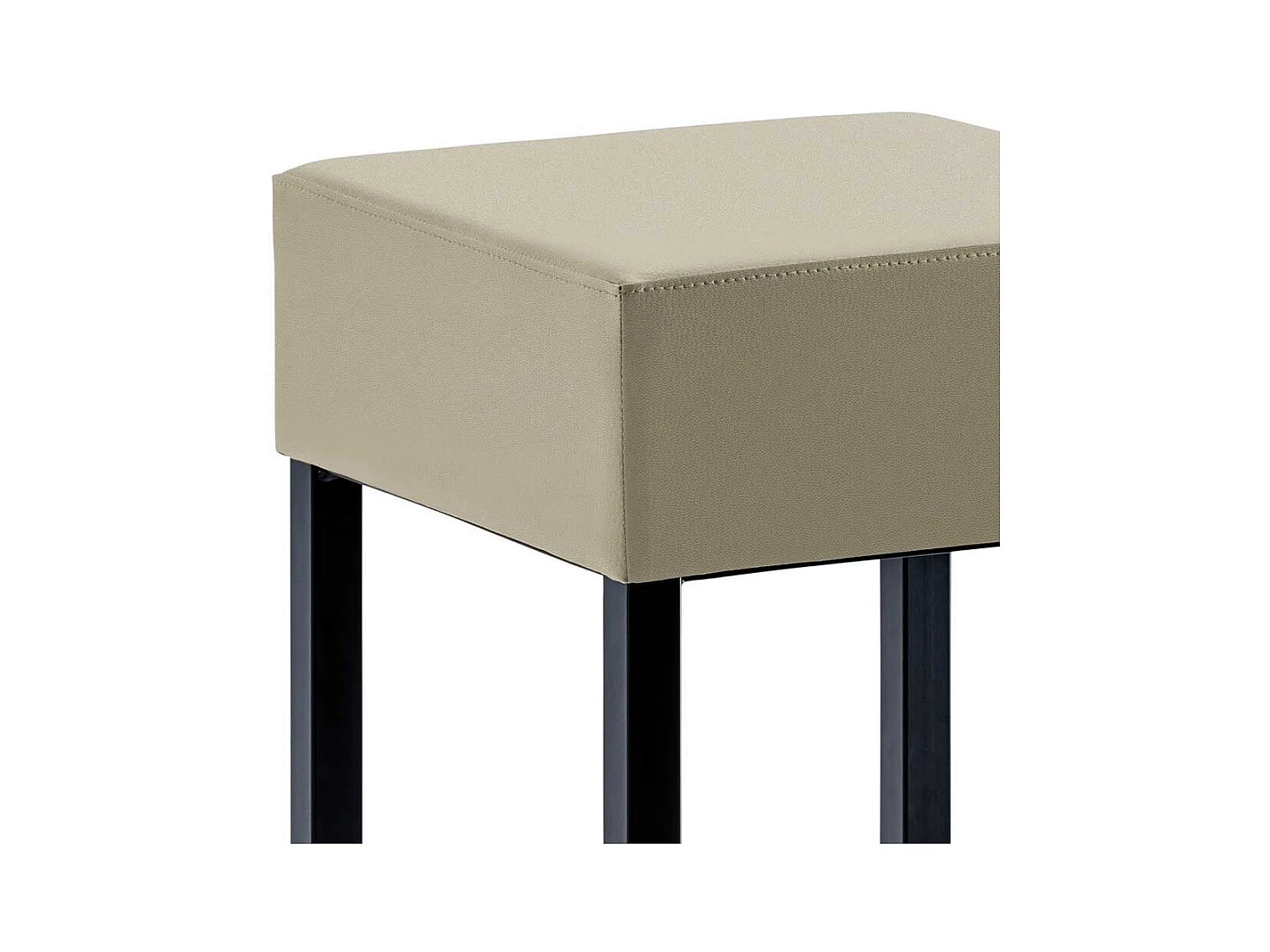 Moderner Barhocker in Taupe und Schwarz Vierfußgestell aus Metall