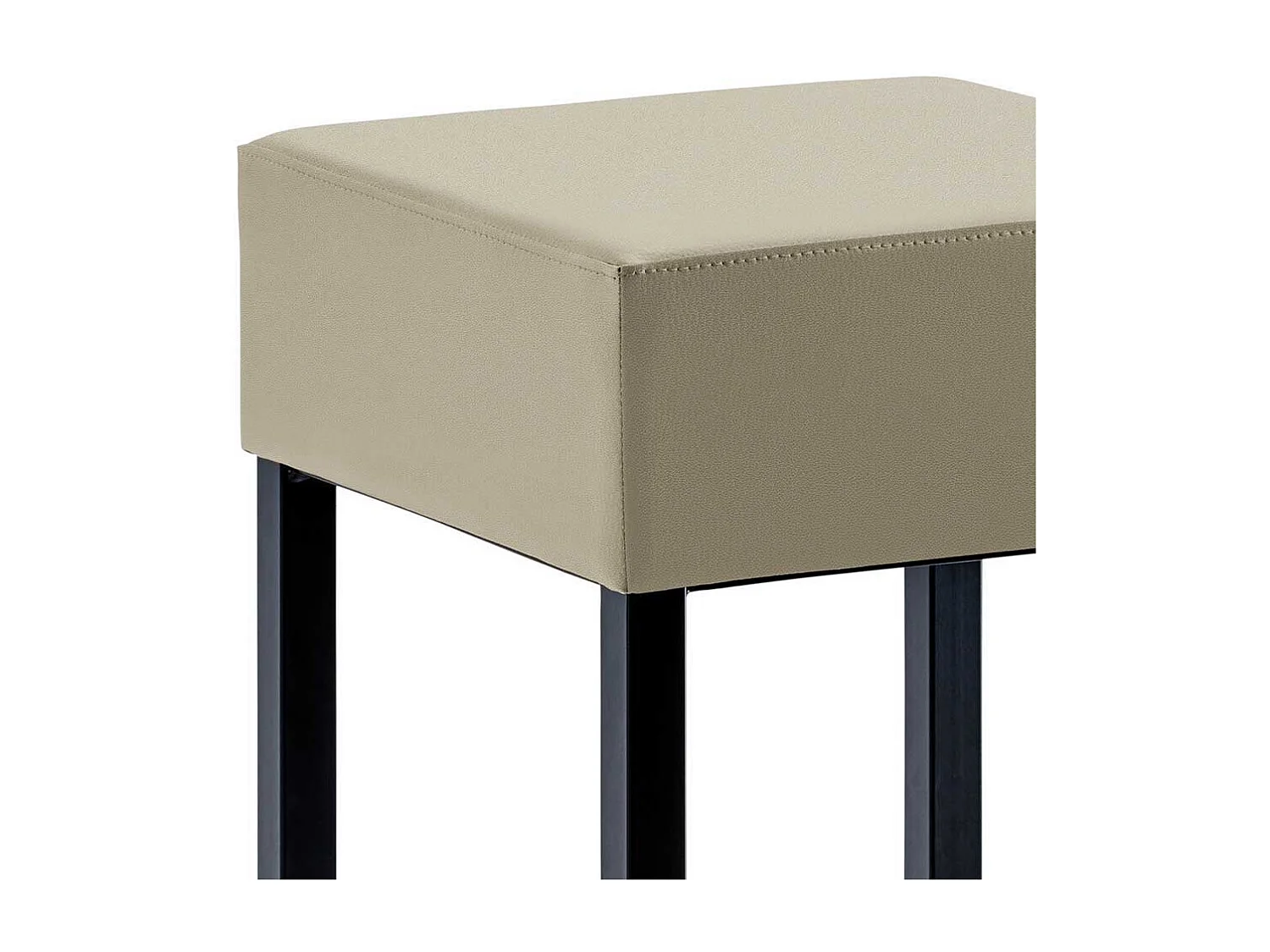 Moderner Barhocker in Taupe und Schwarz Vierfußgestell aus Metall