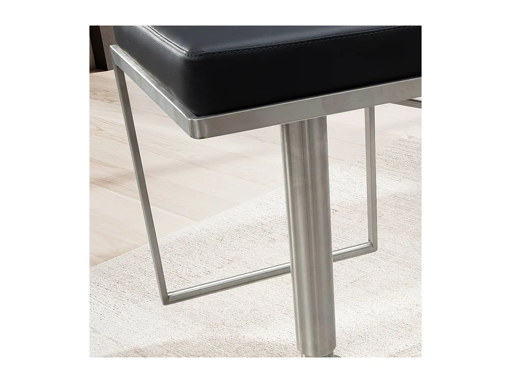 Barhocker Barstuhl in Silberfarben mit Fußgestell aus Metall