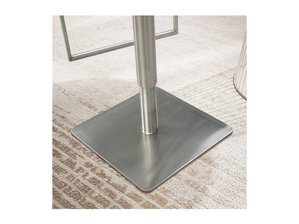 Barhocker Barstuhl in Silberfarben mit Fußgestell aus Metall