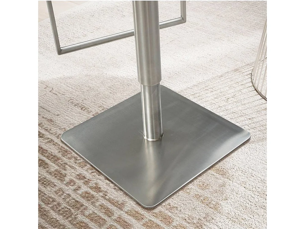 Barhocker Barstuhl in Silberfarben mit Fußgestell aus Metall