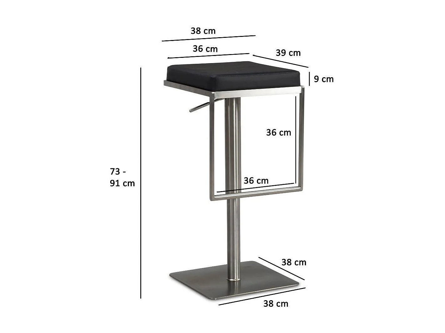 Barhocker Barstuhl in Silberfarben mit Fußgestell aus Metall
