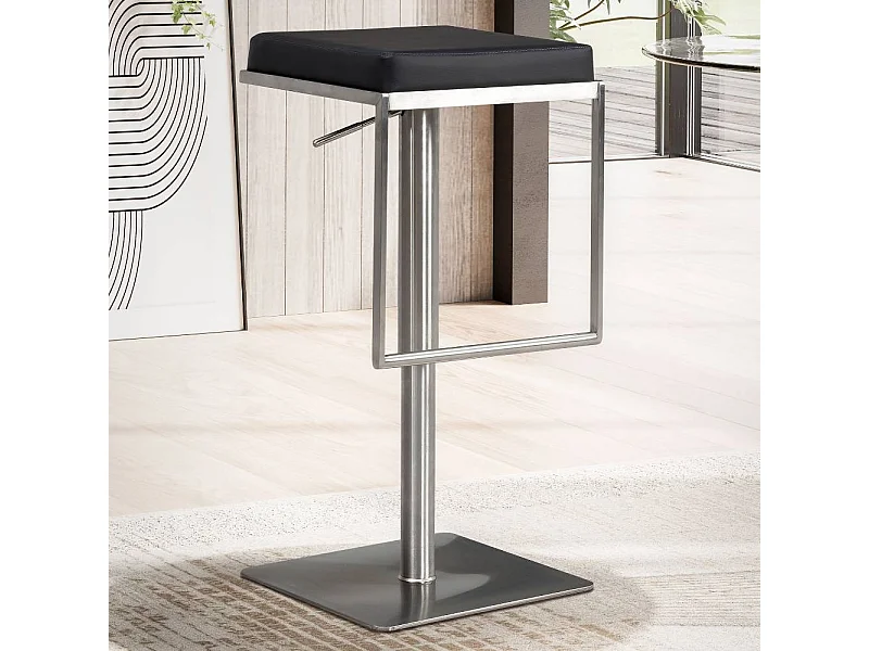 Barhocker Barstuhl in Silberfarben mit Fußgestell aus Metall