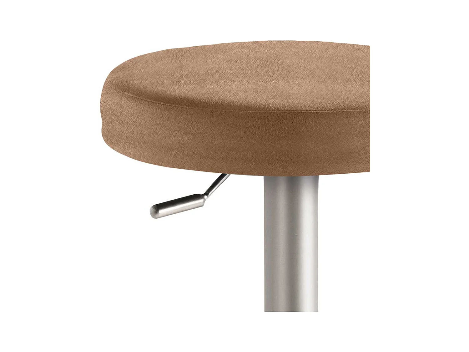 Designbarhocker in Hellbraun Chrom matt