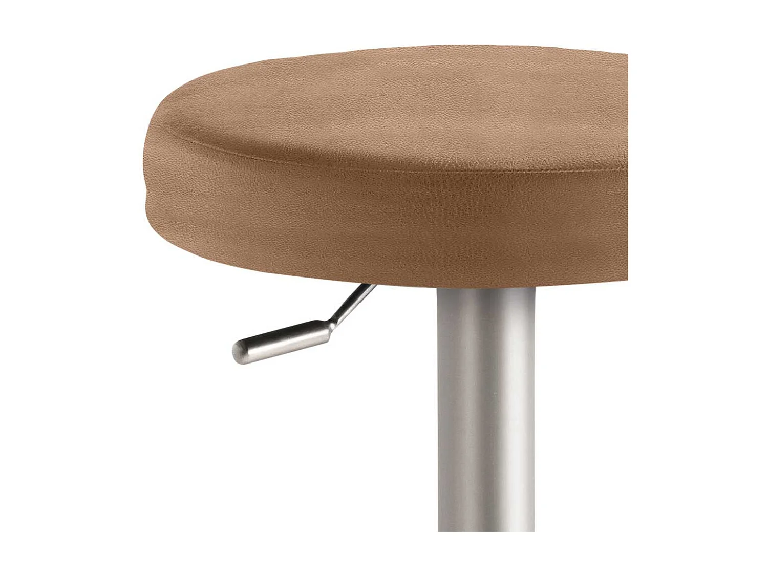 Designbarhocker in Hellbraun Chrom matt