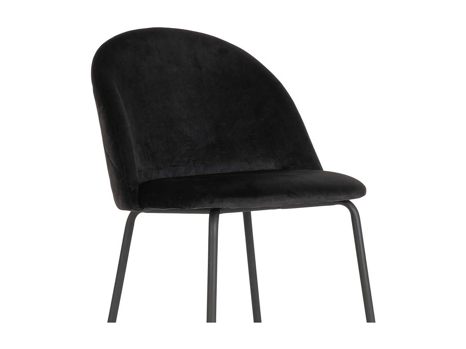 Tresenstuehle in Schwarz Samt gepolsterter Rückenlehne (2er Set)