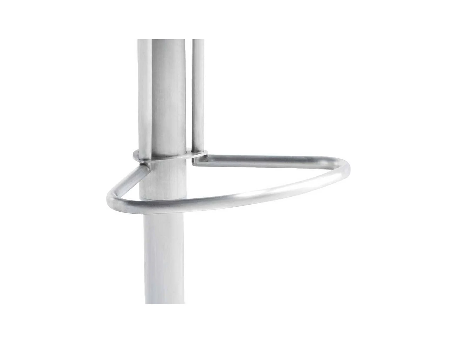 Grauer Tresenstuhl aus Kunstleder Edelstahl