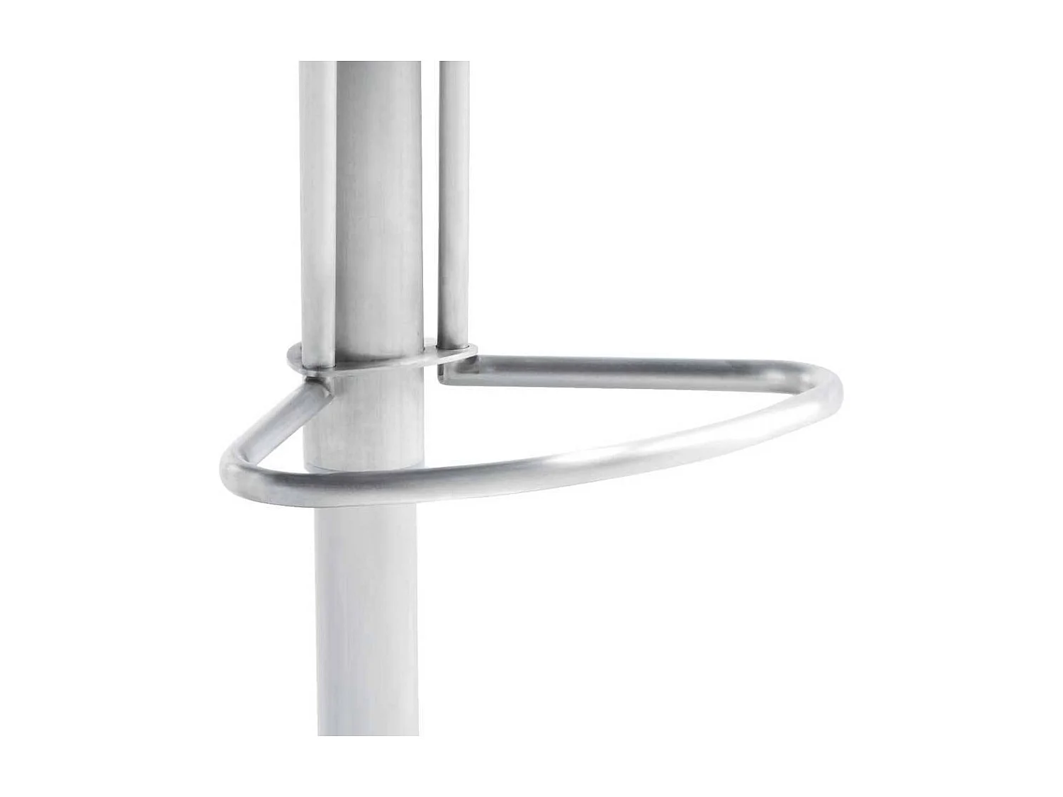 Grauer Tresenstuhl aus Kunstleder Edelstahl