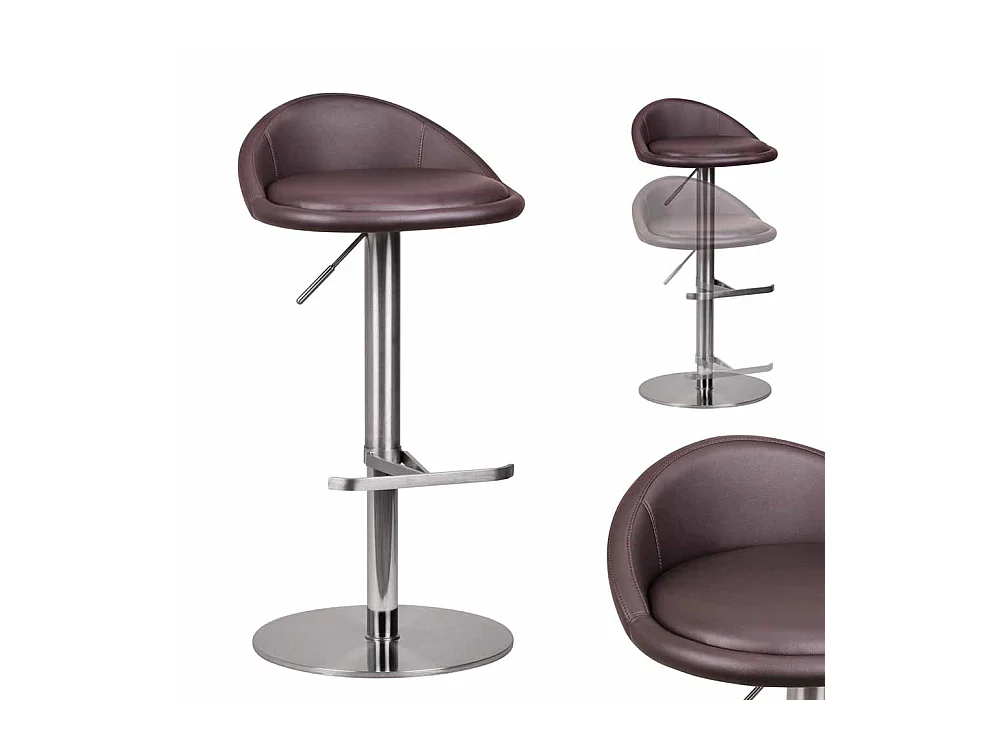 Barhocker in Braun Kunstleder höhenverstellbar