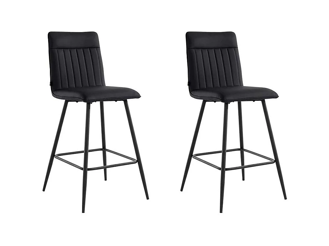 Kunstleder Hochhocker in Schwarz 70 cm Sitzhöhe (2er Set)