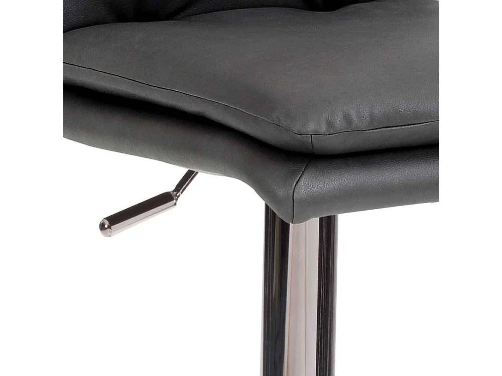 Design Hochhocker in Dunkelgrau Chromfarben