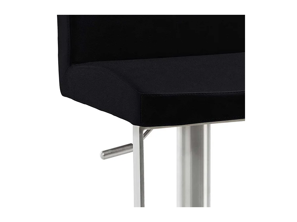 Tresenstuhl aus gedecktem Glattleder Tellerfuß aus Metall