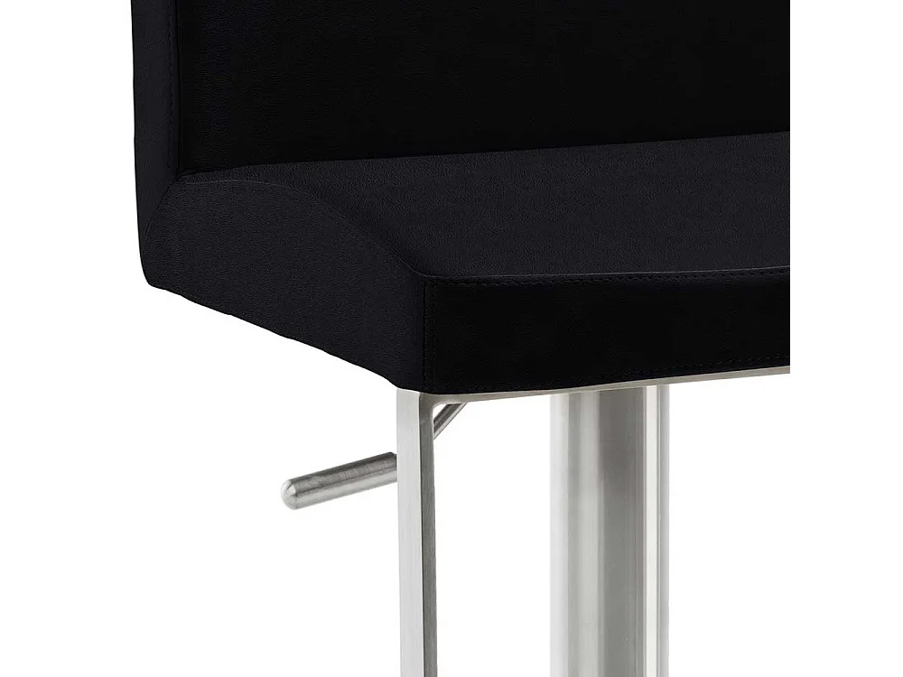 Tresenstuhl aus gedecktem Glattleder Tellerfuß aus Metall