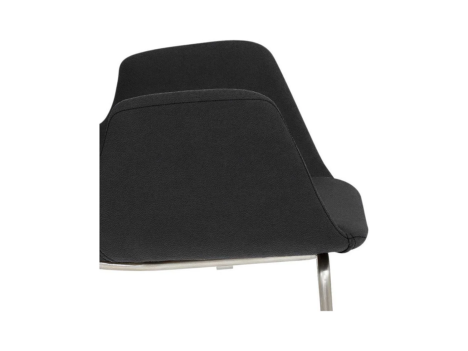 Küchenbarhocker in Anthrazit Microfaser Edelstahlgestell gebürstet