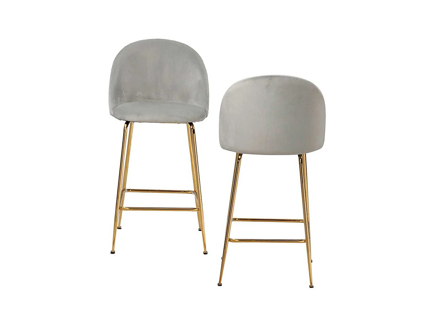 Barhocker Set Hochhocker in Grau und Goldfarben (2er Set)