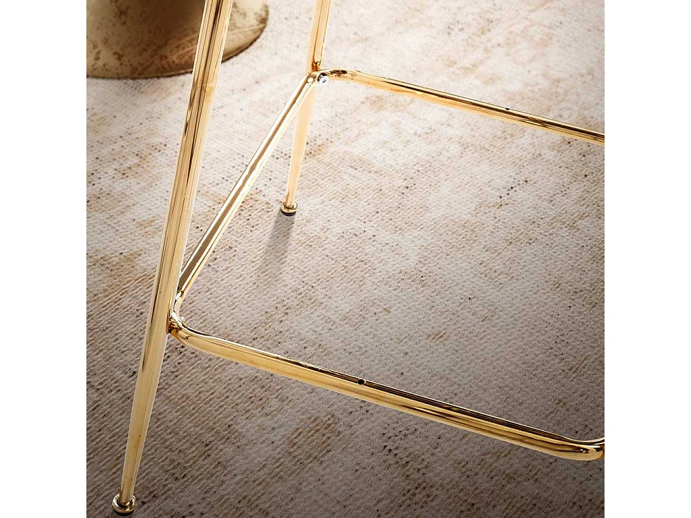 Barhocker Set Hochhocker in Grau und Goldfarben (2er Set)