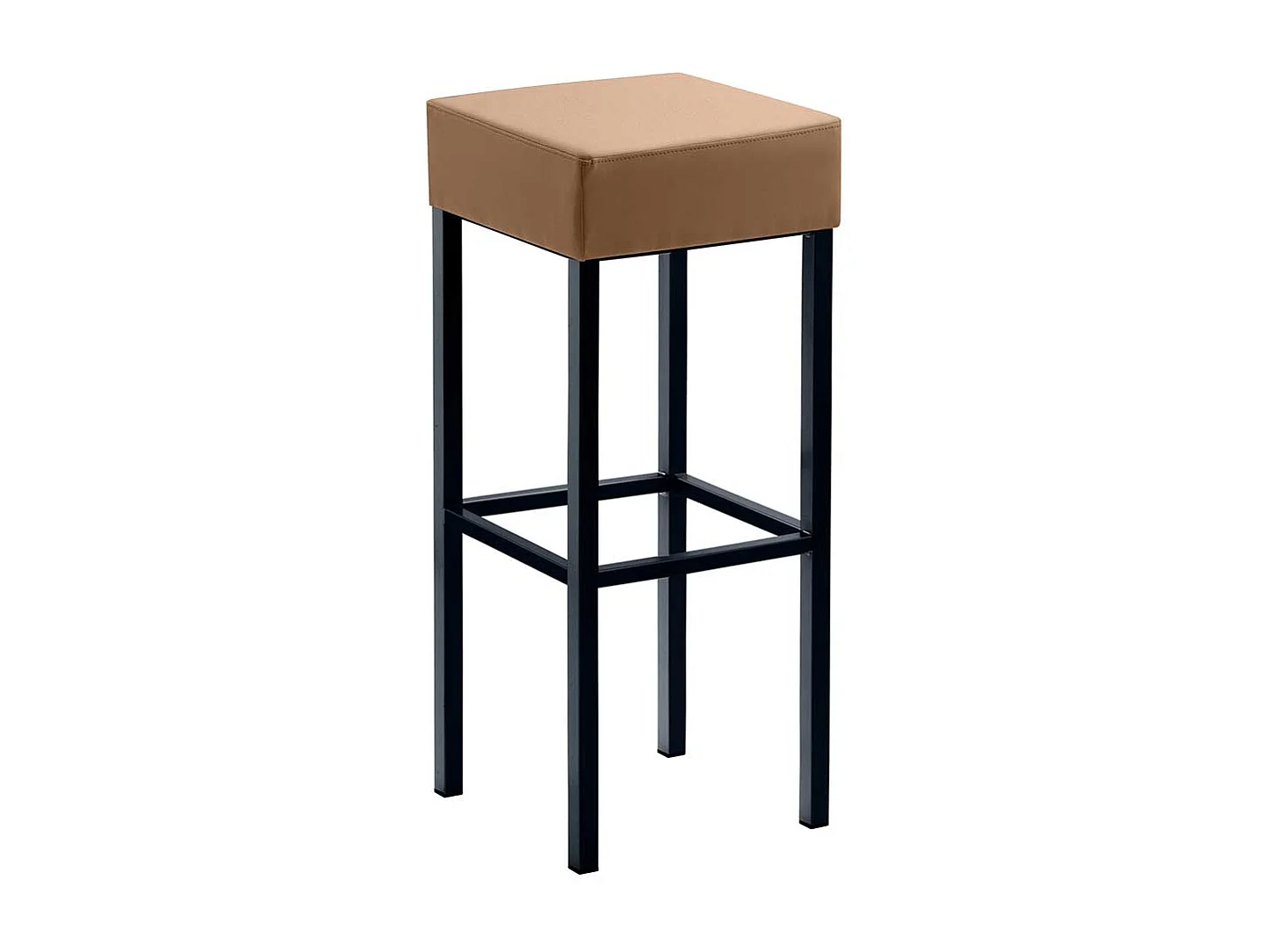 Hoher Barstuhl mit Microfaserbezug Hellbraun