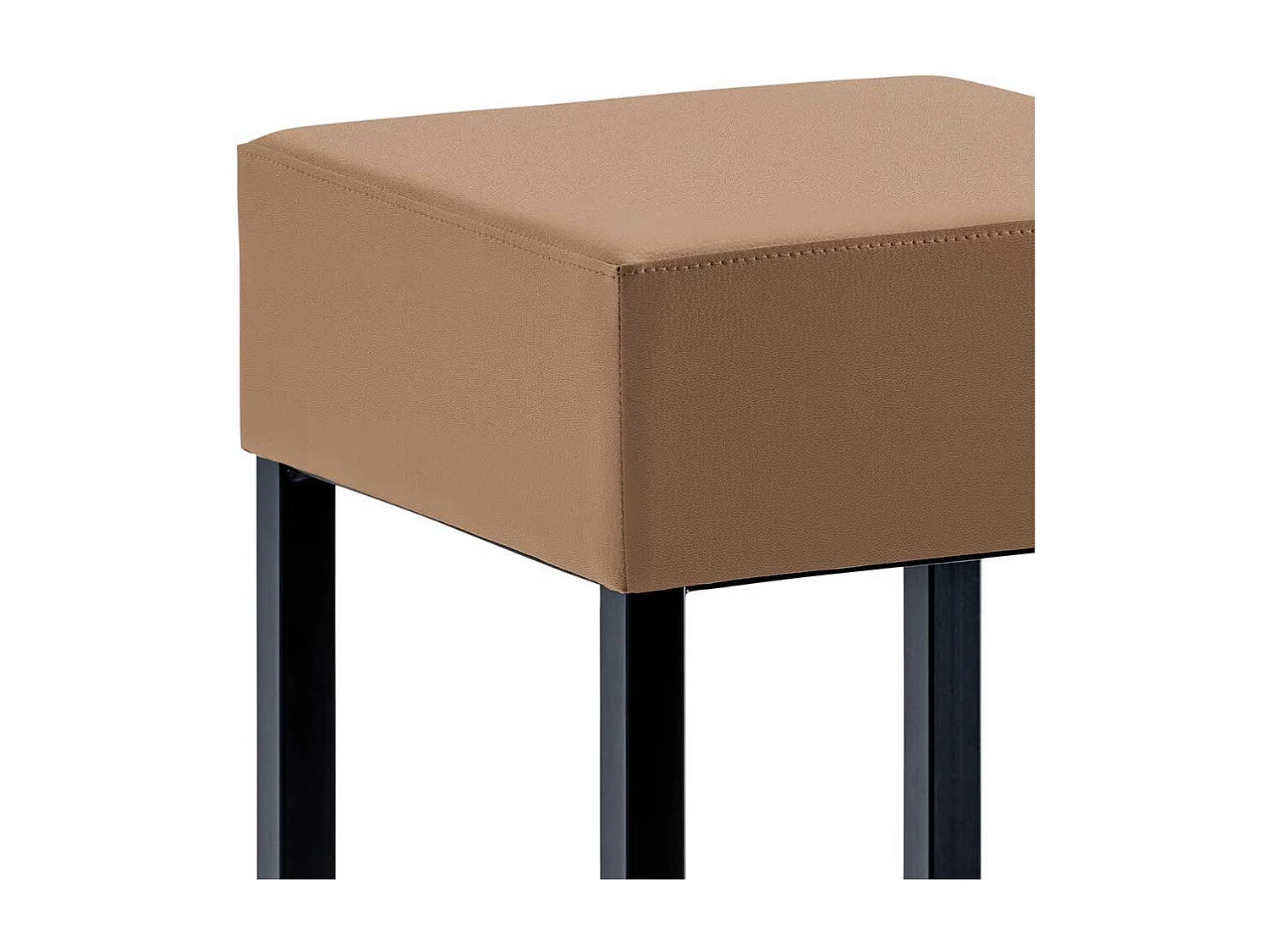 Hoher Barstuhl mit Microfaserbezug Hellbraun