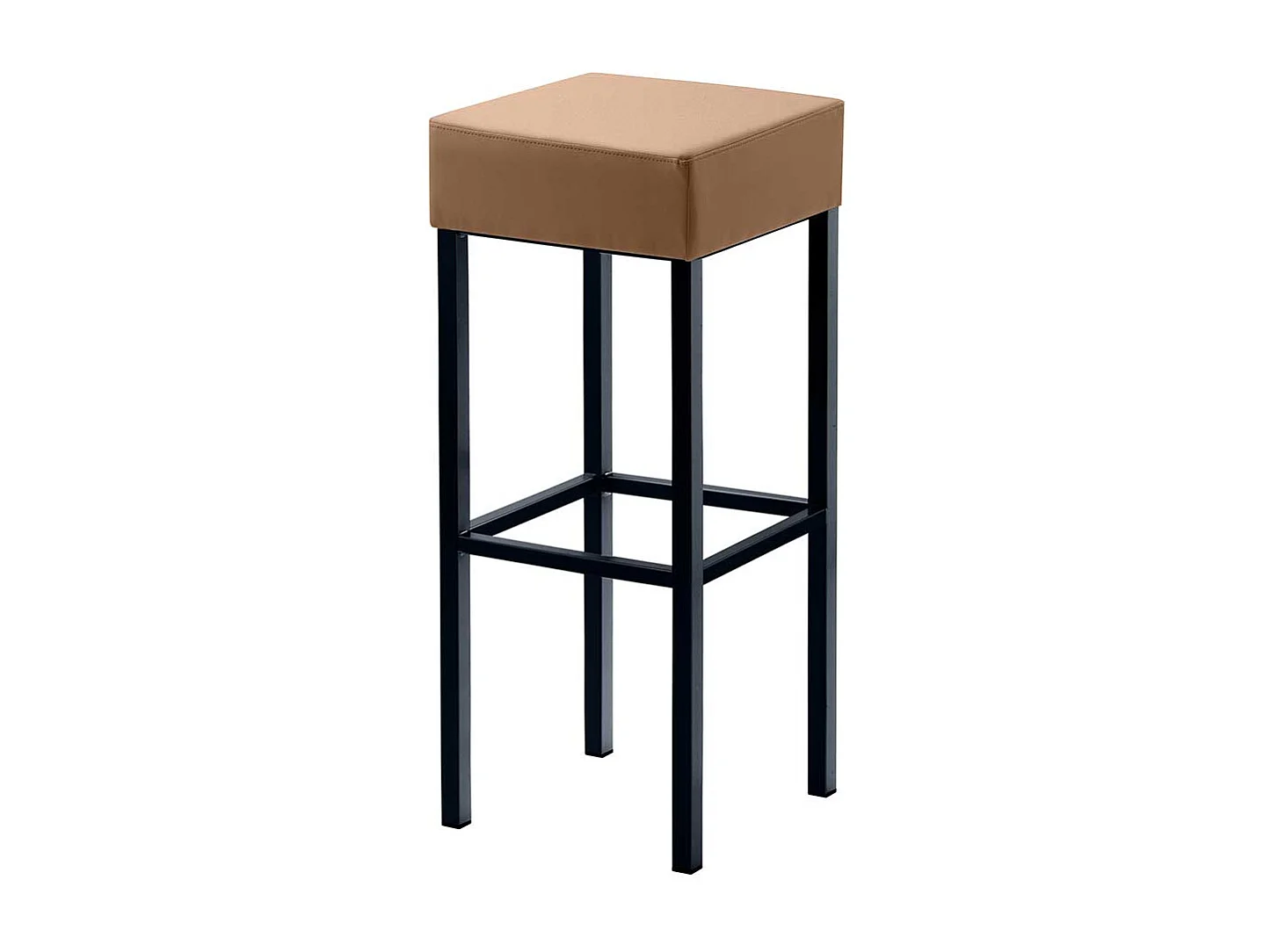 Hoher Barstuhl mit Microfaserbezug Hellbraun